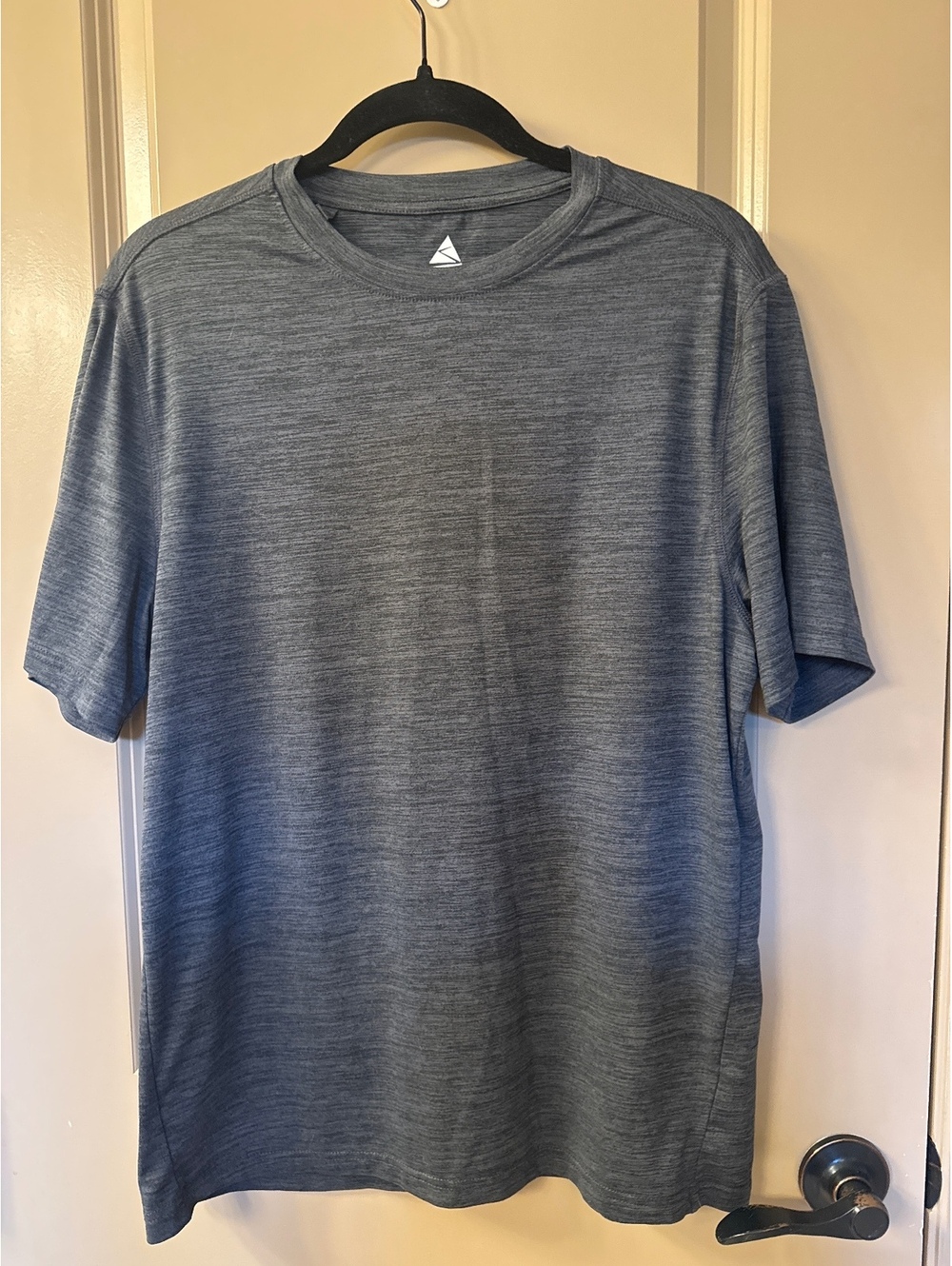 Men's Scoor Super Soft Gray Heathered Short Sleeve Athletic T-Shirt, Size Large